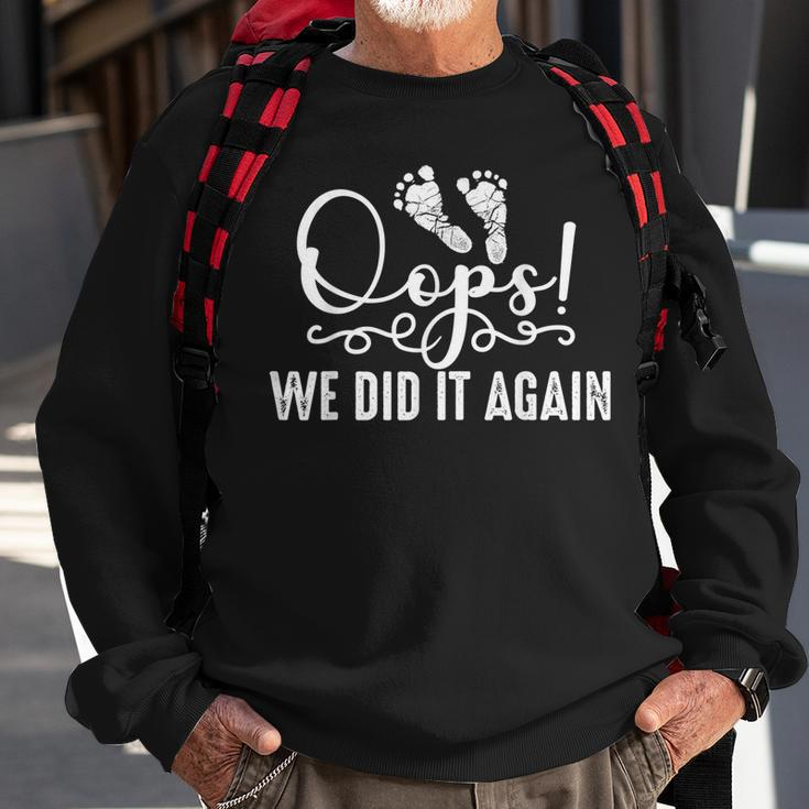 Funny Oops We Did It Again Gift For Cool Mom And Dad To Be Sweatshirt Gifts for Old Men