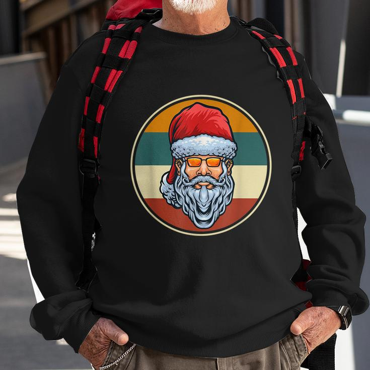 Funny Santa Claus Face Sunglasses With Hat Beard Christmas Vintage Retro Sweatshirt Gifts for Old Men
