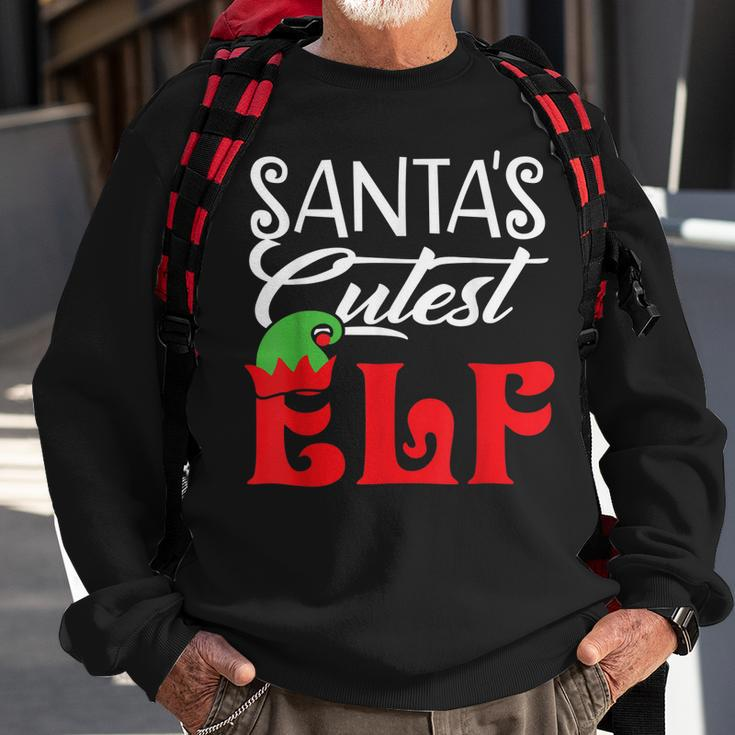 Funny Santas Cutest Elf Christmas Matching Family Gifts Men Women Sweatshirt Graphic Print Unisex Gifts for Old Men