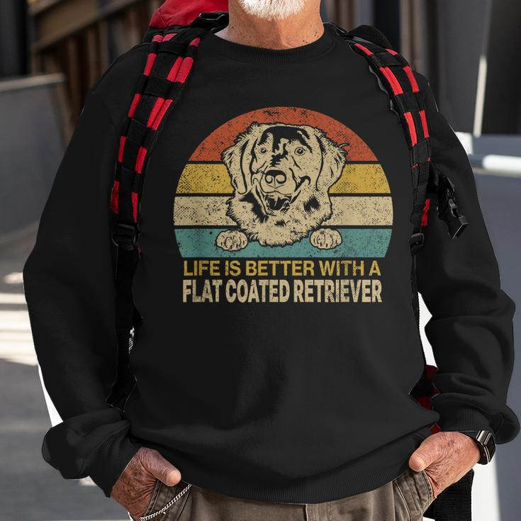 Funny Saying For Flat Coated Retriever Fans Men Women Sweatshirt Graphic Print Unisex Gifts for Old Men