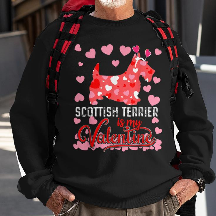 Funny Scottish Terrier Is My Valentine Dog Lover Dad Mom Sweatshirt Gifts for Old Men