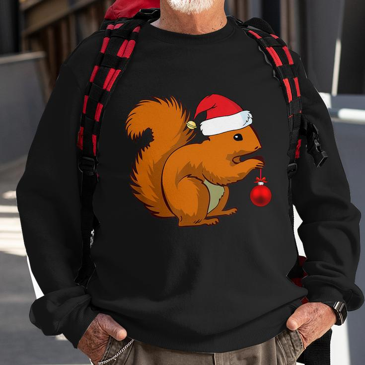 Funny Squirrel Christmas Shirt Santa Hat Animal Gift Kids Tshirt Sweatshirt Gifts for Old Men