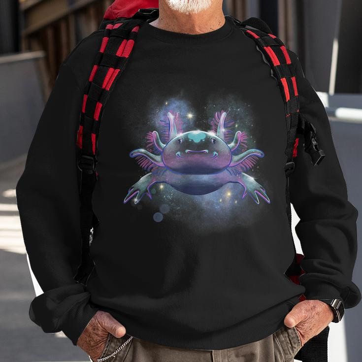 Galaxy Axolotl Weltraumastronaut Mexikanischer Salamander Sweatshirt Geschenke für alte Männer
