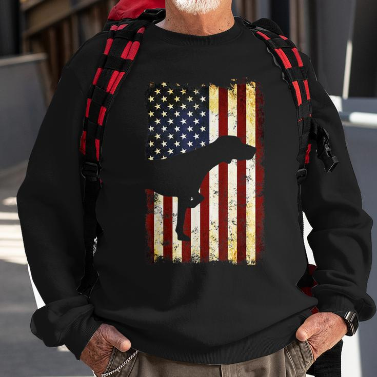 German Shorthaired Pointer Silhouette American Flag Sweatshirt Gifts for Old Men