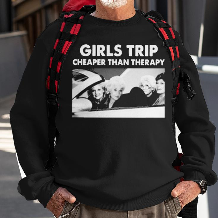 Girls Trip Cheaper Than Therapy Woman Vintage Sweatshirt Gifts for Old Men