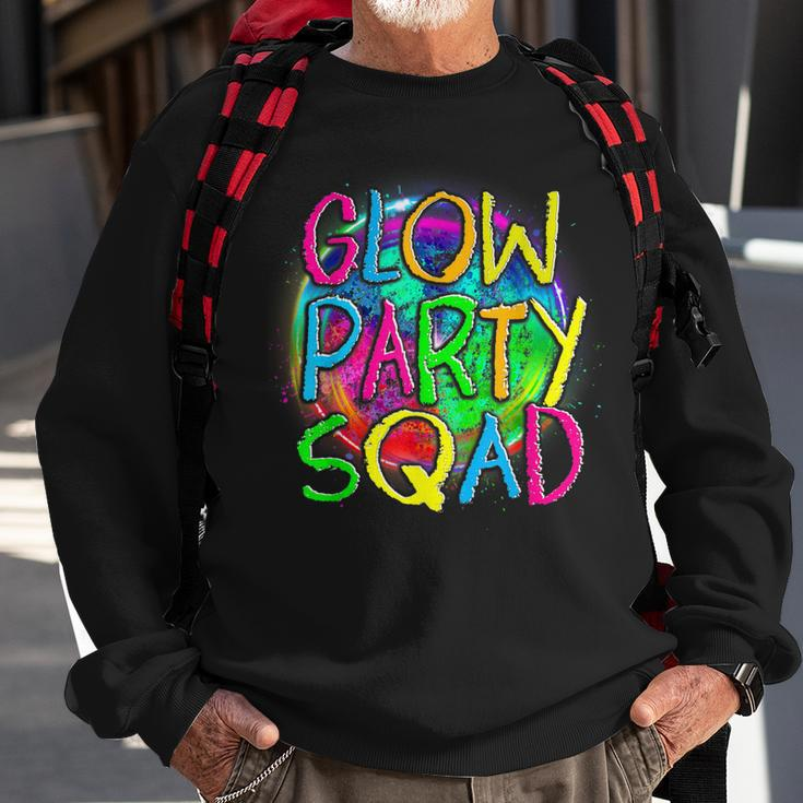 Glow Party Squad Paint Splatter Effect Glow Party Sweatshirt Gifts for Old Men