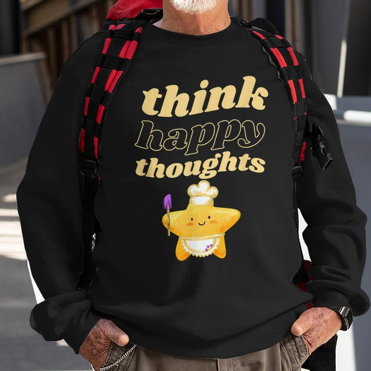 Glückliche Gedanken Denken Inspirierende Zitate Sweatshirt Geschenke für alte Männer