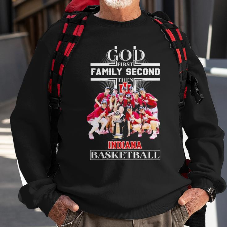 God First Family Second Then Team Indiana Basketball Sweatshirt Gifts for Old Men