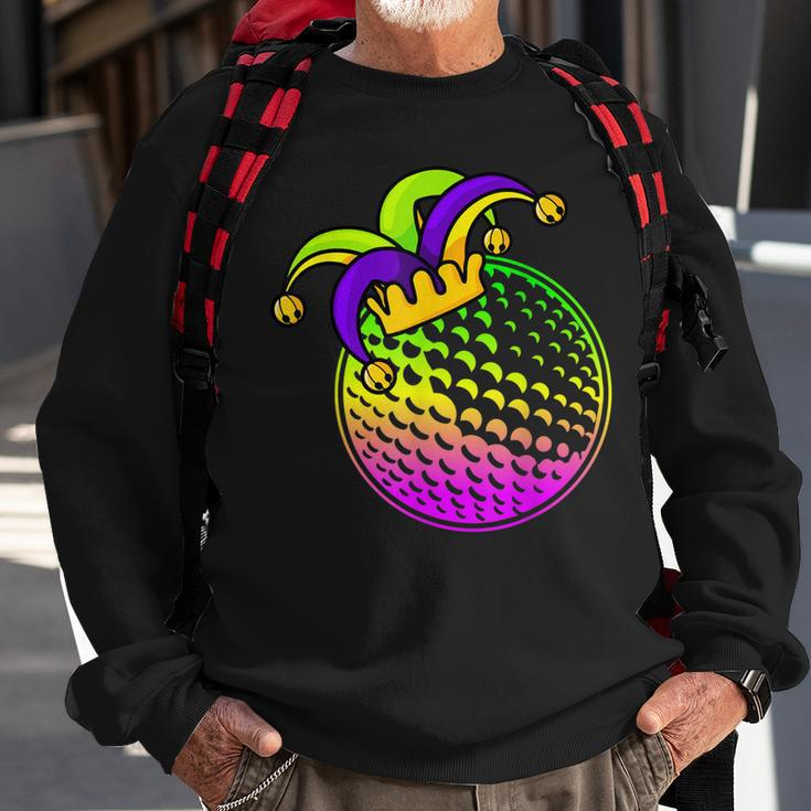 Golf Ball With Jester Hat Mardi Gras Fat Tuesday Parade Men Sweatshirt Gifts for Old Men
