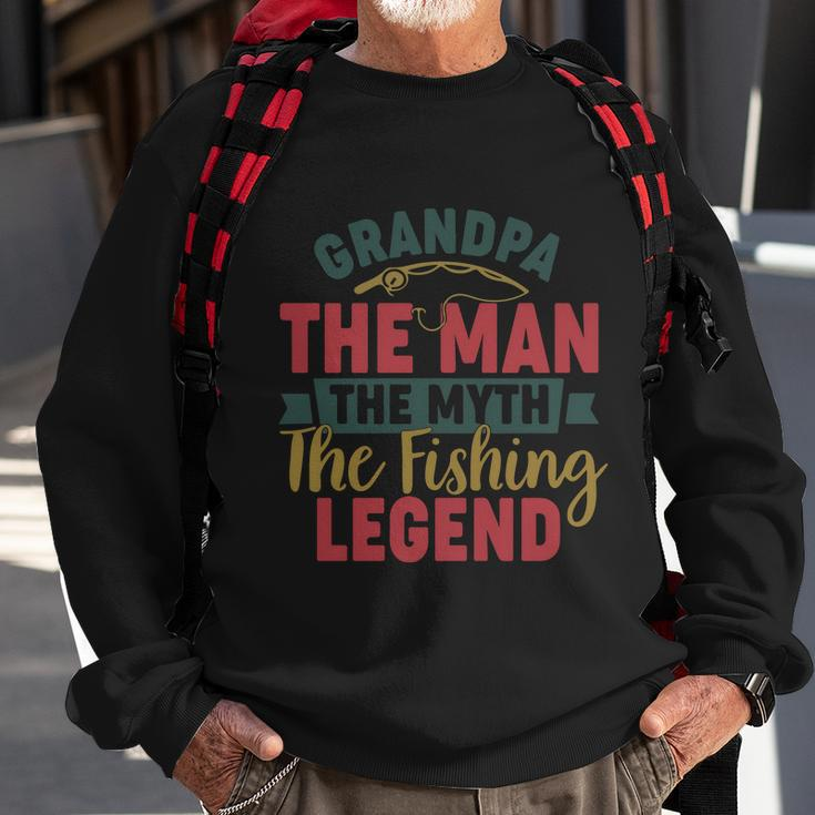 Grandpa The Man The Myth The Fishing Legend Gift For Dad Fathers Day Sweatshirt Gifts for Old Men