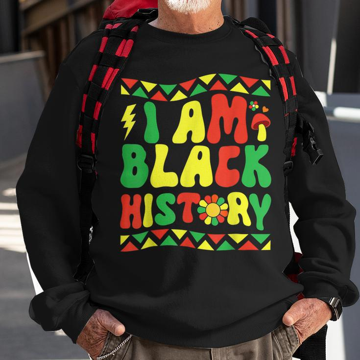 Groovy Retro Black History Month I Am Black History Pride Sweatshirt Gifts for Old Men