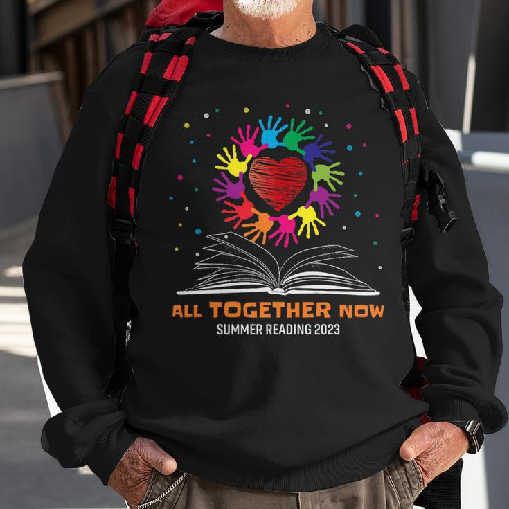 Handprints And Hearts All Together Now Summer Reading 2023 Sweatshirt Gifts for Old Men
