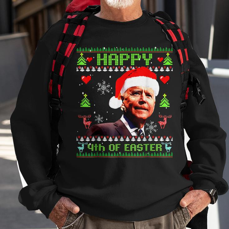 Happy 4Th Of Easter Funny Joe Biden Christmas Ugly Sweater V2 Men Women Sweatshirt Graphic Print Unisex Gifts for Old Men