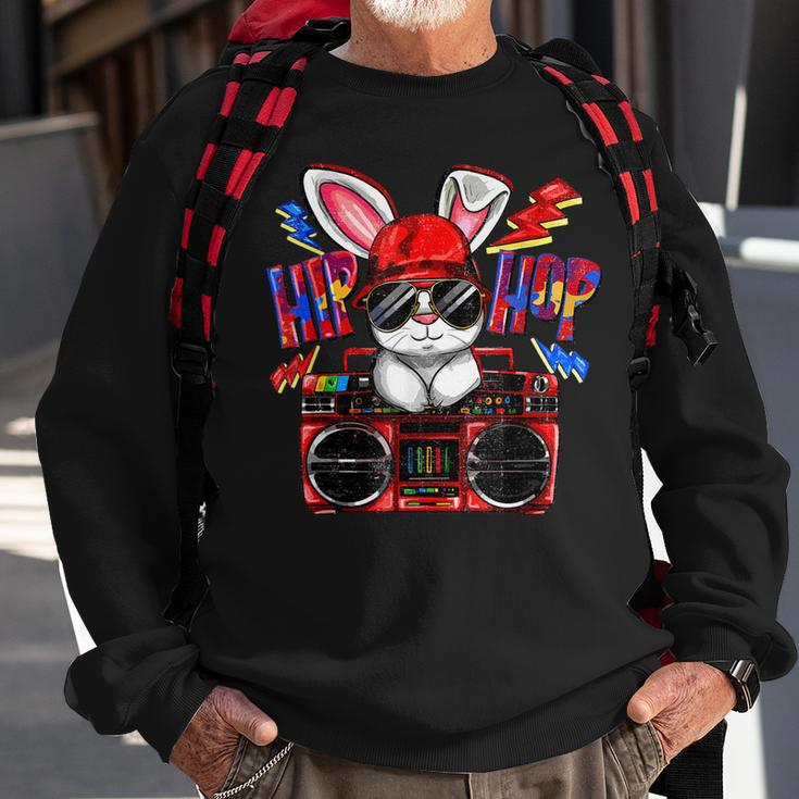 Happy Easter Cool Bunny Hip Hop Gift Baby Boy Kids Toddler Sweatshirt Gifts for Old Men