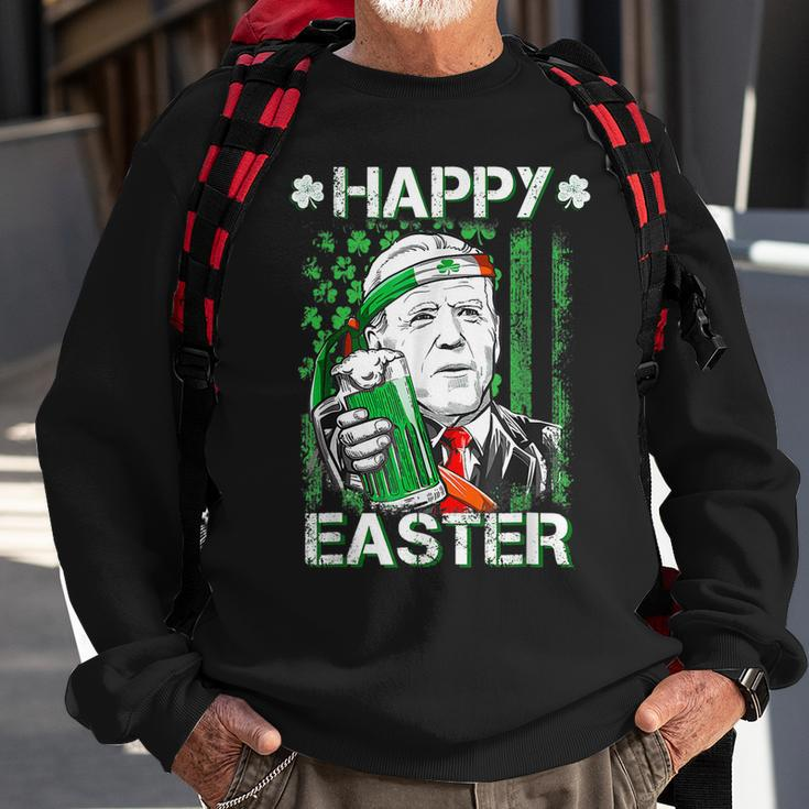 Happy Easter Leprechaun Biden St Patricks Day Shamrock Mens Sweatshirt Gifts for Old Men