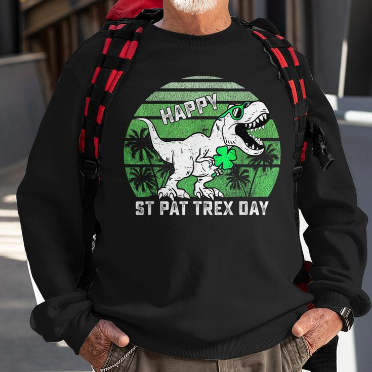 Happy St PatRex Day Shamrock Dinosaur St Patricks Day Sweatshirt Gifts for Old Men