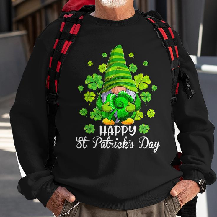 Happy St Patricks Day Gnome Tie Dye Shamrock Sweatshirt Gifts for Old Men
