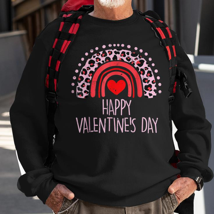 Happy Valentines Day Leopard Rainbow Red Women Valentine V2 Sweatshirt Gifts for Old Men