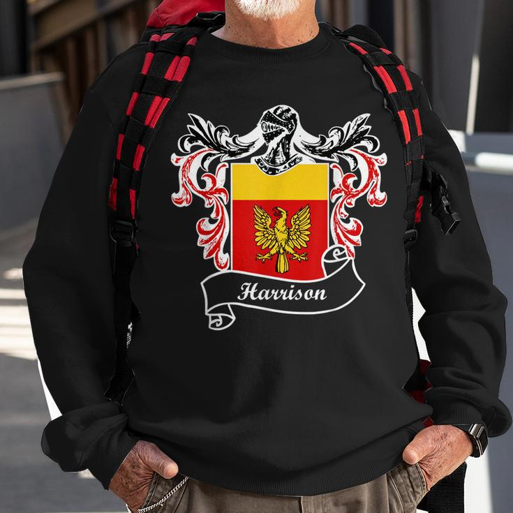 Harrison Coat Of Arms Surname Last Name Family Crest Men Women Sweatshirt Graphic Print Unisex Gifts for Old Men