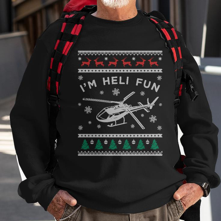 Helicopter Ugly Christmas Great Gift Fun Xmas Heli Gift Sweatshirt Gifts for Old Men