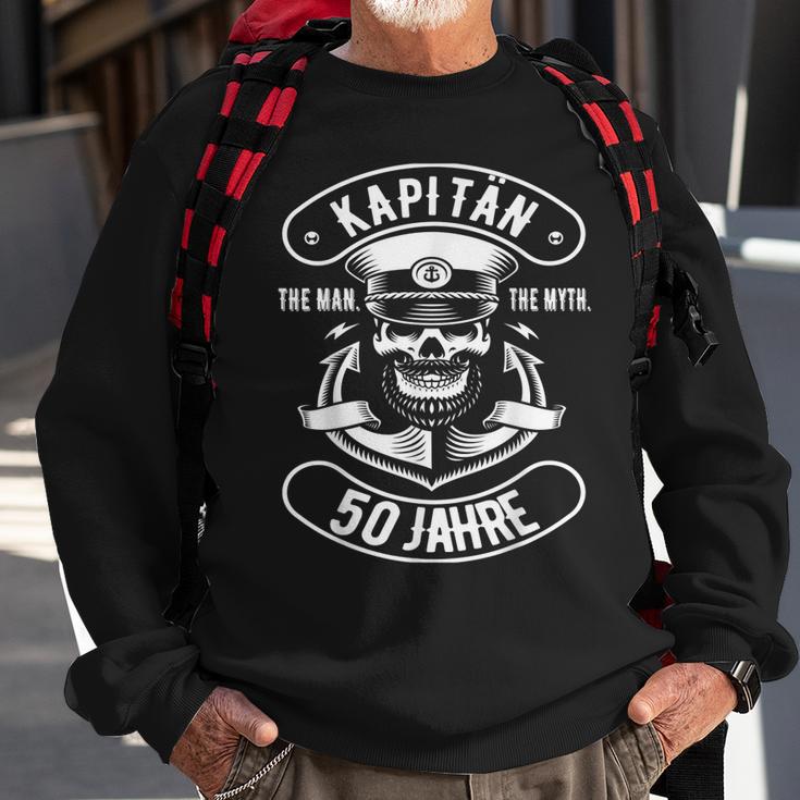 Herren 50 Geburtstag Mann Geschenk Lustig Captain Kapitän Sweatshirt Geschenke für alte Männer