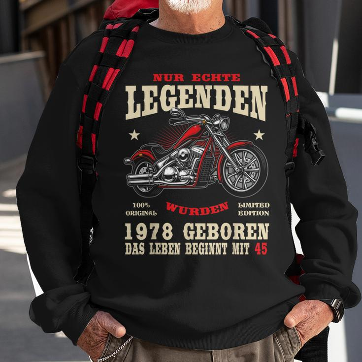 Herren Biker Sweatshirt 45. Geburtstag Mann Motorrad Chopper 1978 Geschenke für alte Männer