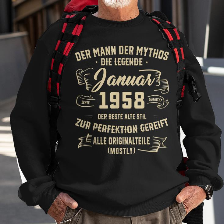 Herren Der Mann Mythos Die Legend Januar 1958 65 Geburtstag Sweatshirt Geschenke für alte Männer