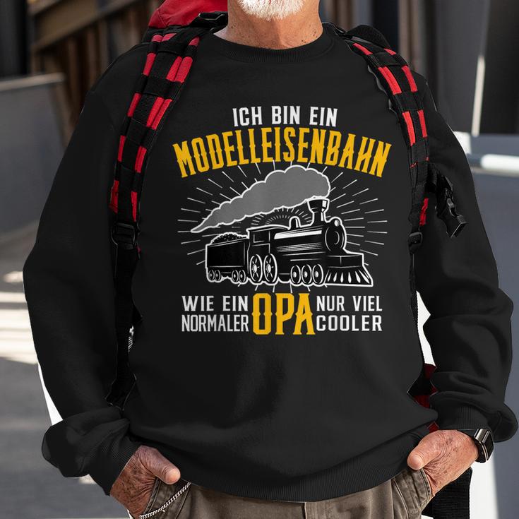 Herren Modelleisenbahn Opa Eisenbahner Modellbauer Rentner Sweatshirt Geschenke für alte Männer