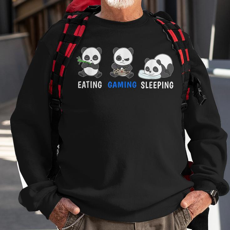 Herren Panda Gaming Sweatshirt, Essen Schlafen Videospiele, PC & Konsole Geschenke für alte Männer