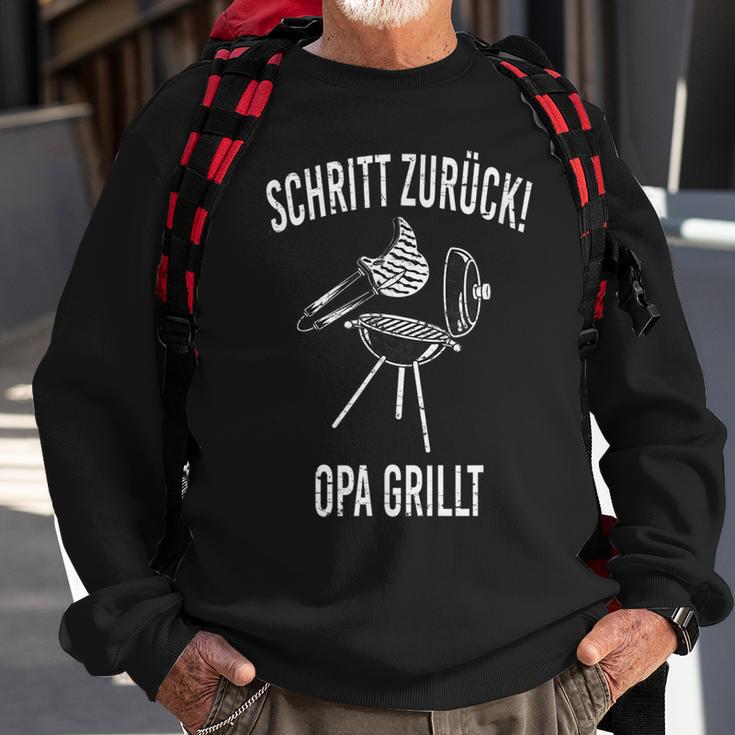 Herren Schritt Zurück Opa Grillt Sweatshirt Geschenke für alte Männer