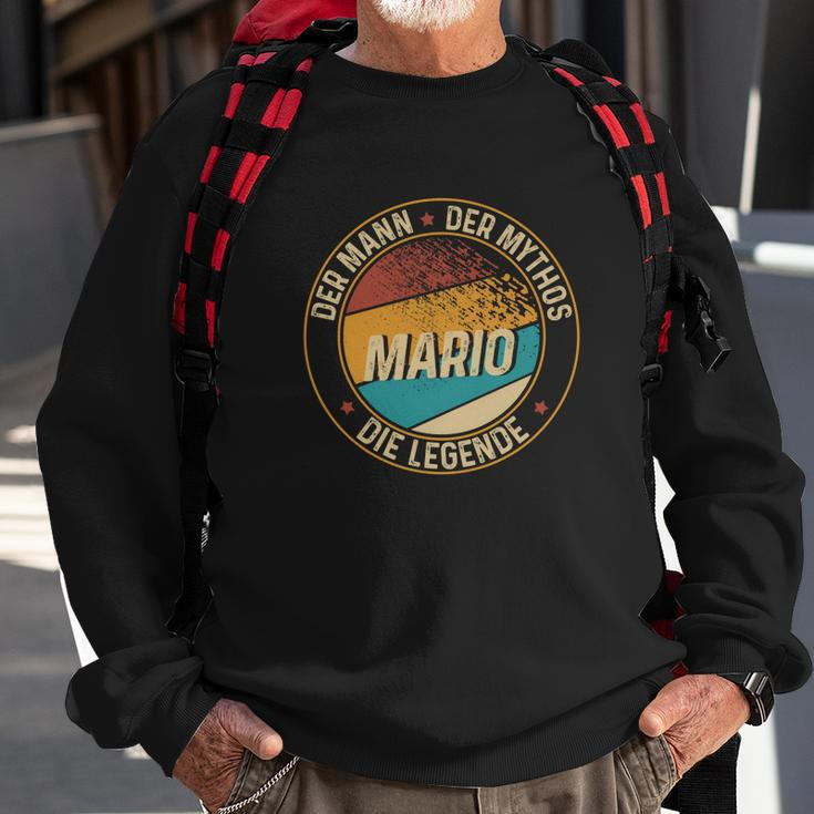 Herren Sweatshirt Schwarz Der Mann, Der Mythos, Mario, Die Legende, Lustiges Mario Sweatshirt Geschenke für alte Männer