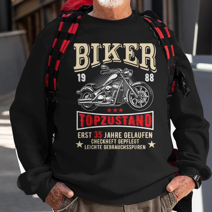 Herren Sweatshirt zum 35. Geburtstag, Motorrad 1988 V2 Design, Lustiges Biker Motiv Geschenke für alte Männer