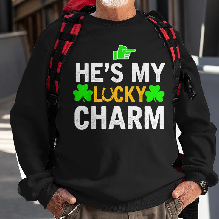 Hes My Lucky Charm Matching St Patricks Day Couple Gifts Sweatshirt Gifts for Old Men