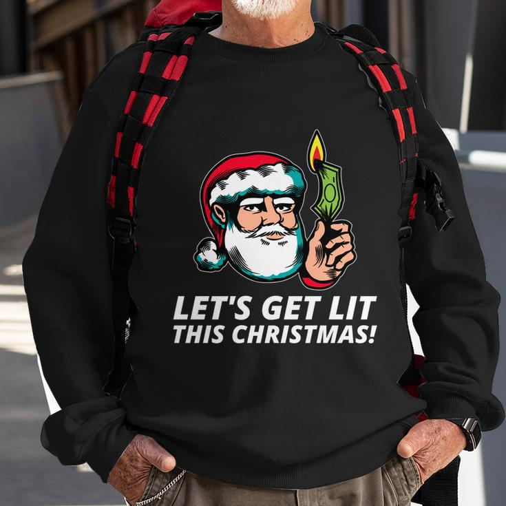 Hilarious Xmas Lets Get Lit For Ugly Christmas Party Gift Sweatshirt Gifts for Old Men