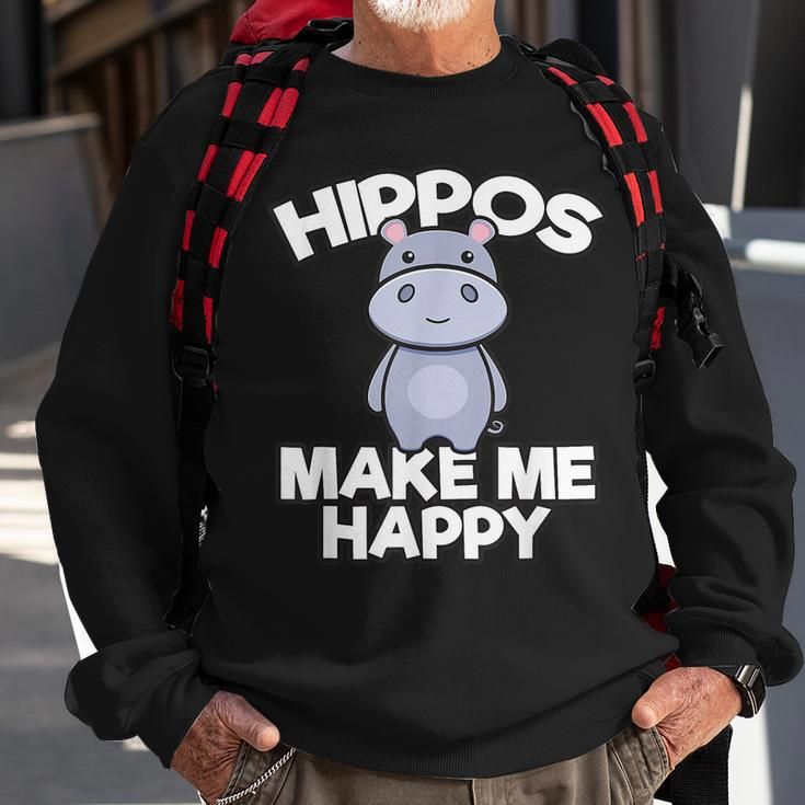 Hippo Hippopotamus Hippo Lovers Cute Baby Hippopotamus Sweatshirt Gifts for Old Men