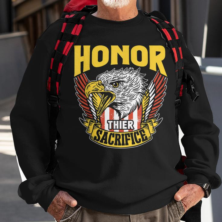 Honor Their Sacrifice Memorial Day Veteran Combat Military Sweatshirt Gifts for Old Men