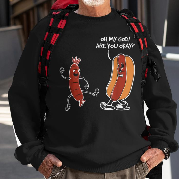 Hot Dog Comic Schwarzes Sweatshirt Oh My God, Are You Okay? Lustiges Design Geschenke für alte Männer