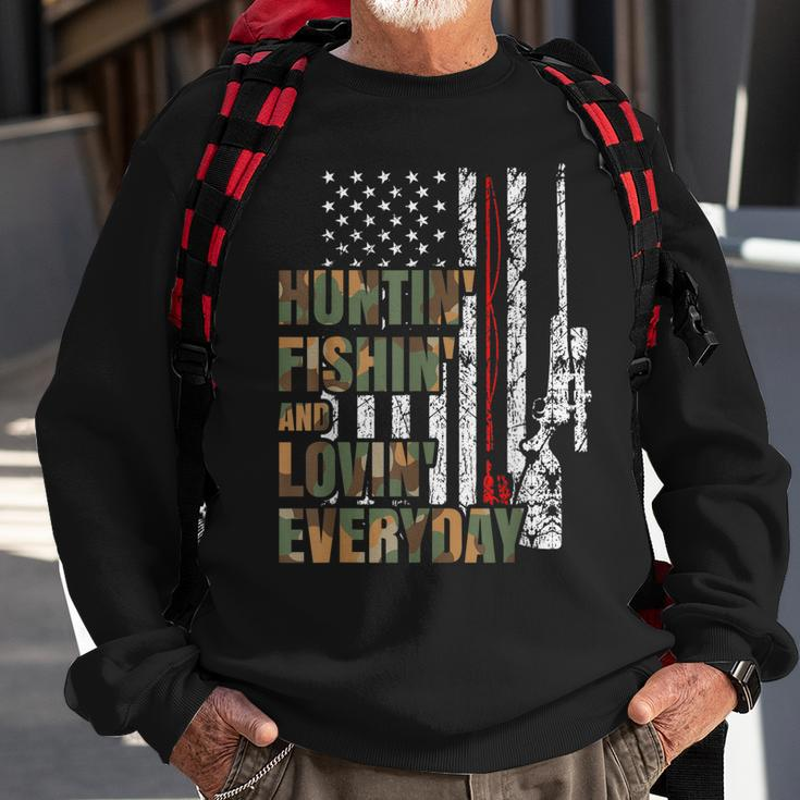 Hunting Fishing Loving Everyday American Deer Hunter Patriot Sweatshirt Gifts for Old Men