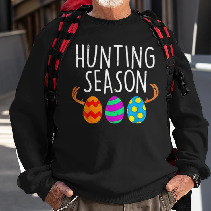 Hunting Season Eggs Deer Funny Easter Day Egg Hunt Hunter 2023 Gift Sweatshirt Gifts for Old Men