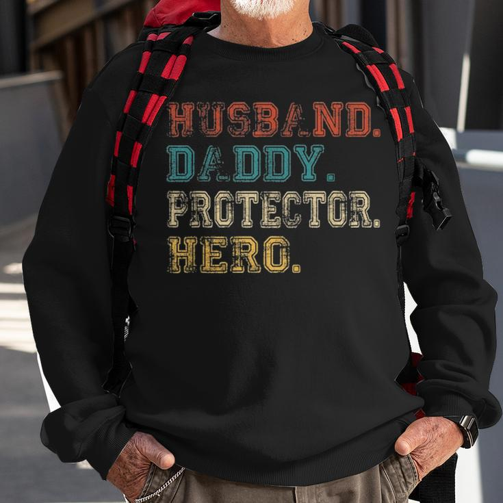 Husband Daddy Protector Hero Fathers Day Gift Dad Son V2 Sweatshirt Gifts for Old Men