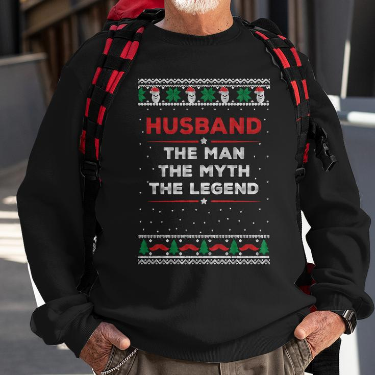 Husband The Man Myth The Legend Ugly Christmas Sweater Sweatshirt Gifts for Old Men