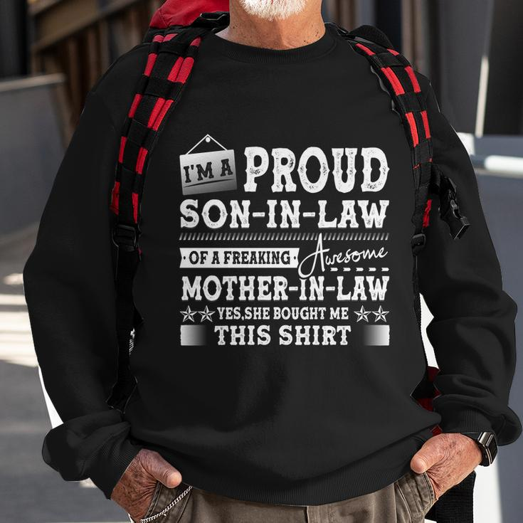 I Am A Proud Son In Law Mom Family Proud Mother Of The Groom Gift Sweatshirt Gifts for Old Men