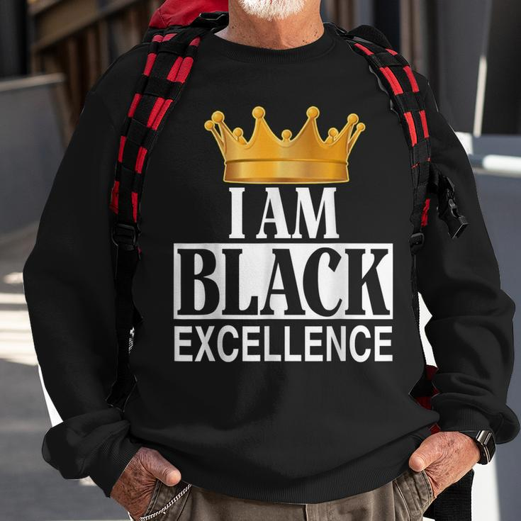 I Am Black Excellence African American Pride Black History Sweatshirt Gifts for Old Men