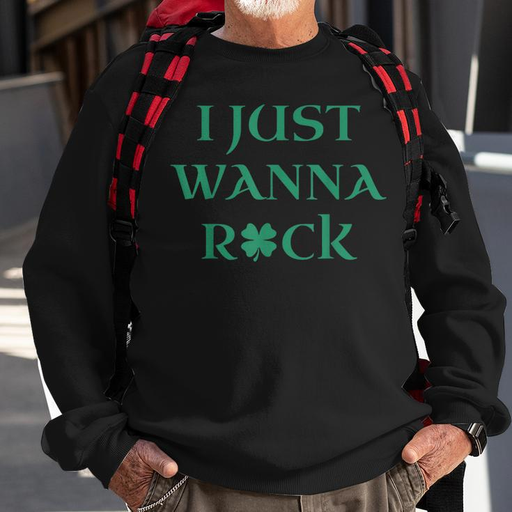 I Just Wanna Rock Shamrock Sweatshirt Gifts for Old Men