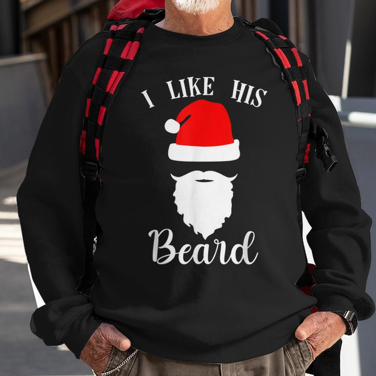 I Like His Beard I Like Her Butt Matching Couples Christmas Men Women Sweatshirt Graphic Print Unisex Gifts for Old Men