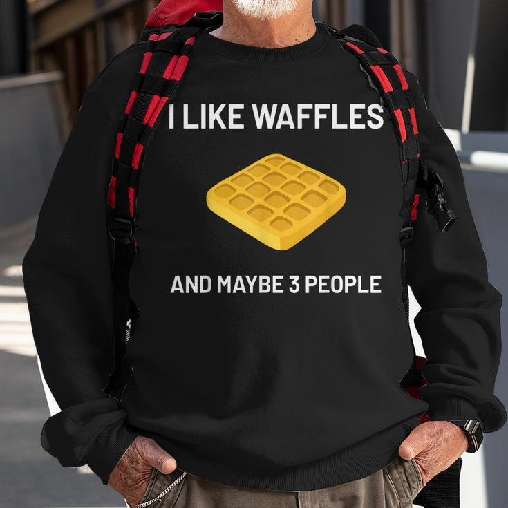 I Like Waffles Funny Belgian Waffles Lover Gift V3 Men Women Sweatshirt Graphic Print Unisex Gifts for Old Men