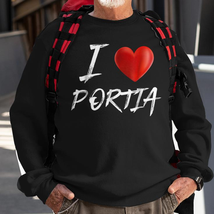I Love Heart Portia Family NameSweatshirt Gifts for Old Men