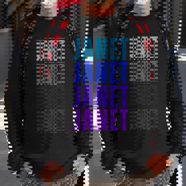 I Love Janet Pattern First Name Janet Sweatshirt Gifts for Old Men