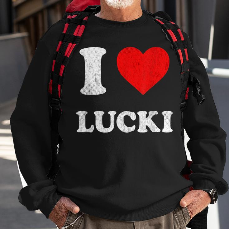 I Love Lucki Sweatshirt Gifts for Old Men