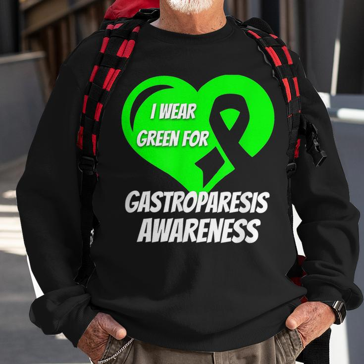 I Wear Green For Gastroparesis Awareness Mom Dad Men Women Sweatshirt Graphic Print Unisex Gifts for Old Men